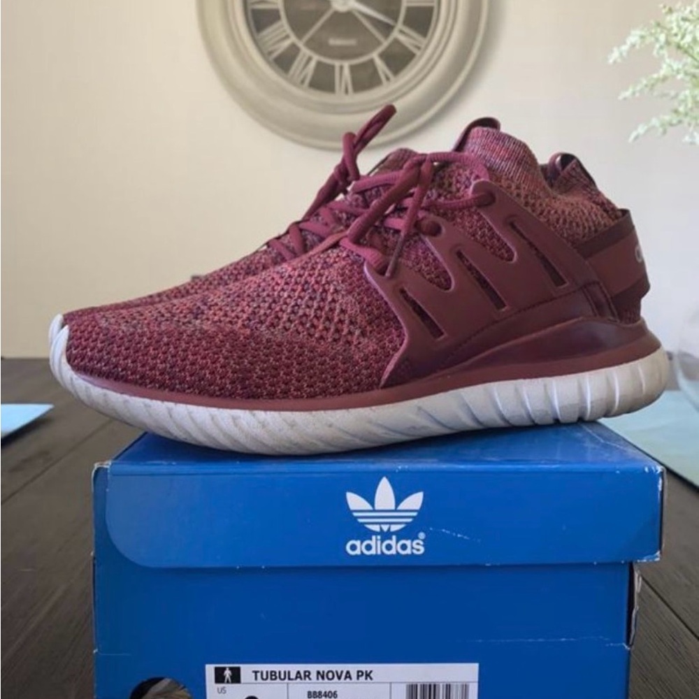 Adidas Tubular Nova PK Burgundy Sneakers